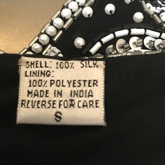 Vintage LAURENCE KAZAR Sleeveless Silk Beaded, Sequined, Embellished Dress - Picture 11 of 15